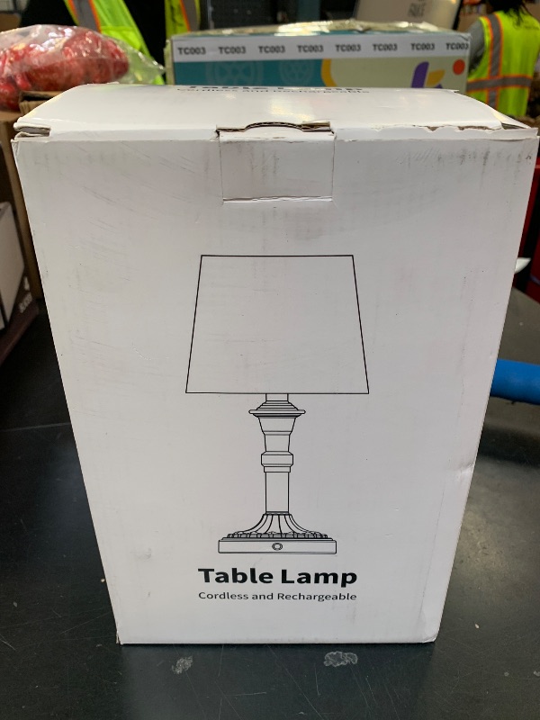 Photo 1 of KDG Cordless Portables Table Lamp Set of 2, LED Fabric Shade Small Desk Lamps, 5000mAh Battery Powered Lighting, 2700K Stepless Dimmable Light for Living Room, Dining Room, Bedroom (Bronze+Green)