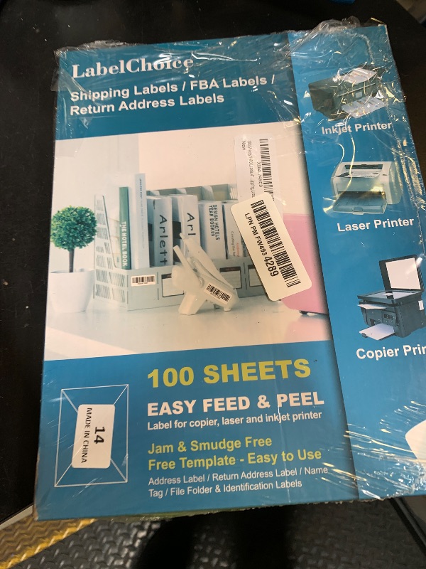 Photo 1 of 100 Sheets 1400 Labels 4" x1-1/3 14 Up Mailing Address Labels Stickers for Laser & Inkjet Printers, Labelchoice 4" x 1.33" 14 Per Page Strong Adhesive Internet Mailing Shipping Label (1-1/3x4-100P)