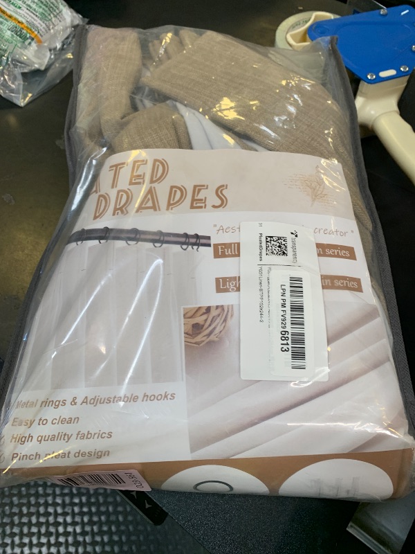 Photo 1 of Dark Flax Heavy Burlap Room Darkening Curtains 96 Inches Long for Bedroom, Rustic Boho Pinch Pleated Blackout Linen Drapes 40x96 Inch Length 2 Panels Set Slide Door Curtain Decor with Adjustable Hooks