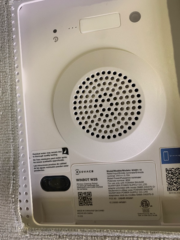 Photo 1 of ECOVACS WINBOT W2S Window Cleaning Robot, Intelligent Edge-to-Edge Cleaning with TruEdge Scrubbers, 3 Water Nozzles, 10-Level Safety System, Win-SLAM 4.0 Route Planning, Even Climbing System