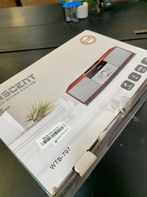 Photo 1 of Nostalgic Bluetooth Stereo System for Home, WISCENT Vintage Micro HiFi Systems CD Player,with Bluetooth Audio Streaming,FM Radio,USB Port,Aux-in,Earphone Port (Brown)