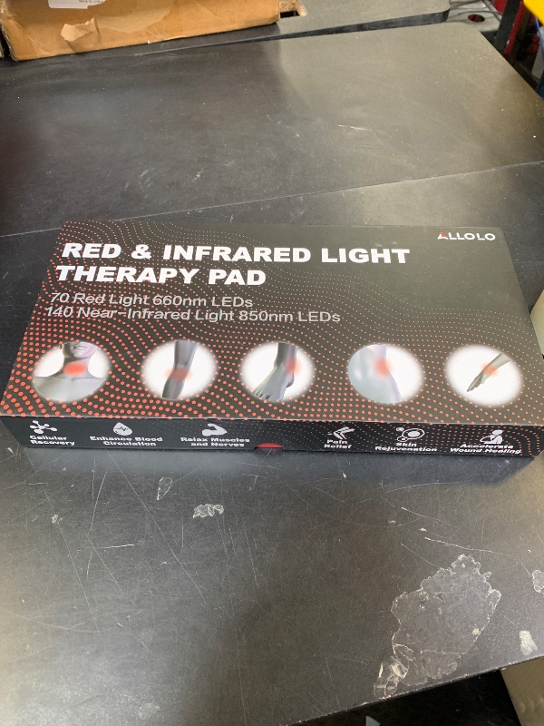 Photo 1 of ALLOLO Red Light Therapy for Body, 3-in-1 LED Bead Red Light Therapy Belt with Timer Remote Control, 12.6"*6.3" 660nm&850nm Infrared Light Therapy for Body Back Waist Shoulder Knee Joint (Corded)