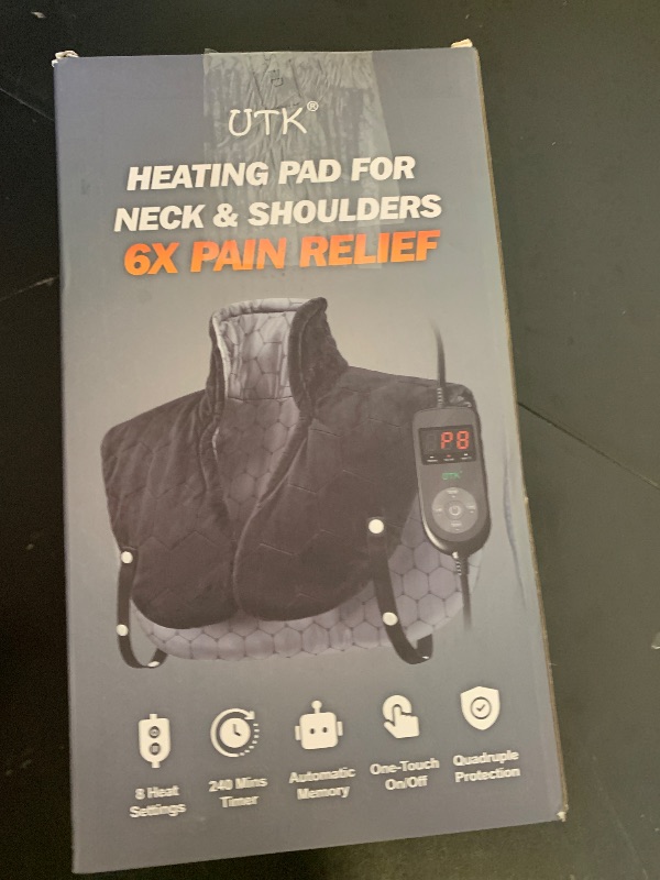 Photo 1 of UTK 30s Fast Heating Pad for Neck and Shoulders and Back, 6X Deeper Penetrate, Far Infrared Heated Wrap for Neck and Shoulders Pain Relief, Auto Shut Off, Memory Function, Gifts for Birthday 24"X20"