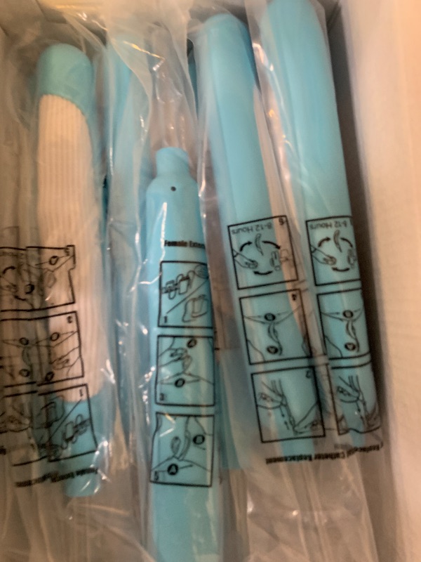 Photo 1 of 30 Packs External Latex Catheter for Female Support Soft Fit, Non-Invasive Female External Catheter for Suction Systems (Blue)