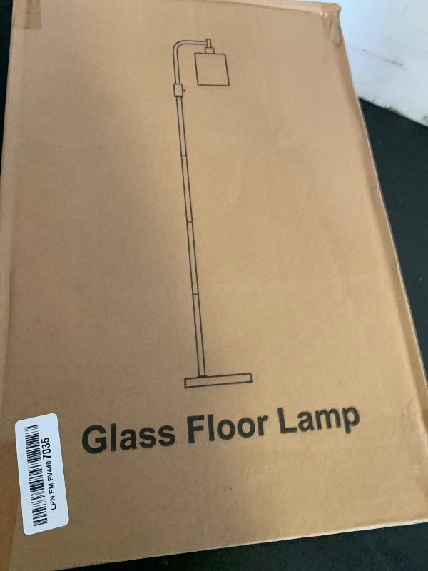 Photo 1 of ?Upgraded?Dimmable Gold Floor Lamp for Living Room with Clear Glass Lampshade, Glass Modern Floor Lamp with 900LM Edison Bulb Included, Standing Tall Lamp for Bedroom, Office, Reading Room, Corner