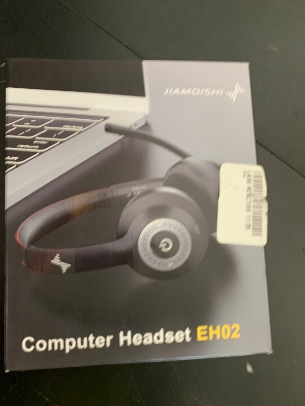 Photo 1 of JIAMQISHI Wireless Headset with Mic for Work, Bluetooth V5.2 Headphones with AI Noise Cancelling Microphone, USB Dongle, Clear Calls & Mic Mute, for Laptop, PC, iPhone & Android Phones