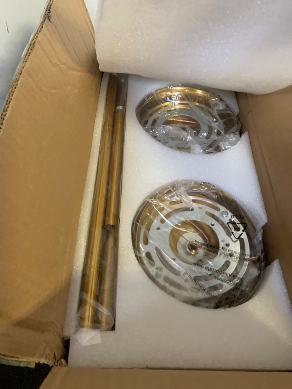 Photo 1 of 2-Pack Brushed Gold Pendant Lights Kitchen Island Modern Crystal Hanging Pendant Light Hexagonal Mini Chandelier Adjustable Hanging Kitchen Lights for Dining Room Hallway Bedroom Entryway Pendant Lamp