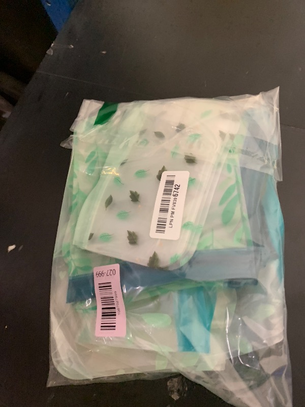 Photo 1 of 10 Pack Dishwasher Safe Reusable PEVA Food Storage Bags, Leak proof Reusable Freezer Bags for Food Storage Home Organization Traval & Make-up BPA FREE for Food Storage Home BPA FREE for Salad Fruit