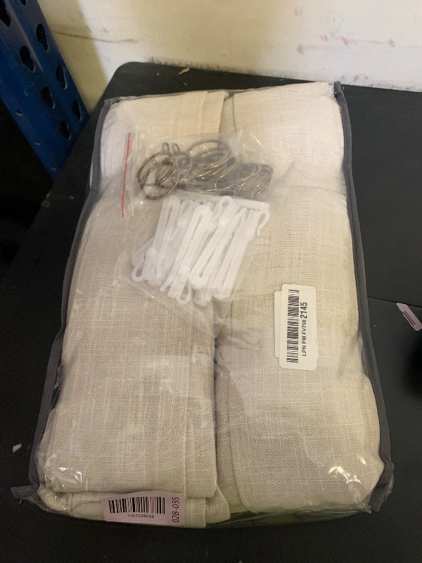 Photo 1 of Farmhouse Linen Curtains 90 Inches Long for Living Room Dining 2 Panels Burlap Flax Pinch Pleated Drapes Hooks Rings Rustic Light Filtering Semi Sheer Tan Beige 90 Inch Curtain for Bedroom W50xL90