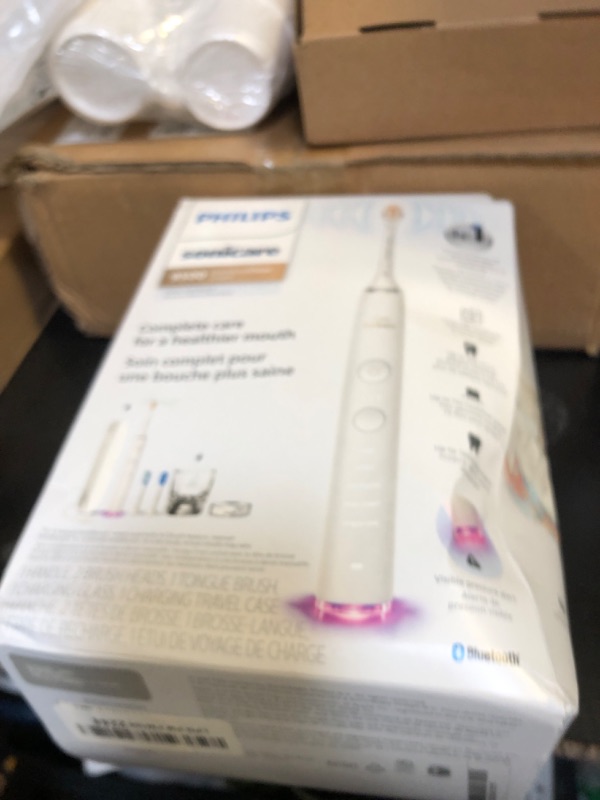 Photo 1 of Philips Sonicare DiamondClean Smart 9500 Electric Toothbrush, Sonic Toothbrush with App, Pressure Sensor, Brush Head Detection, 5 Brushing Modes and 3 Intensity Levels, White, Model HX9923/01
