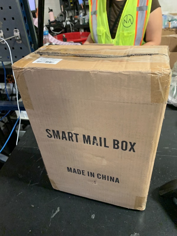 Photo 1 of WeHere Mailbox with Wi-Fi Bridge, Wall Mount Locking Postbox for House, OTP/App Remote/Fixed Code/Key Unlock, Large Capacity for Collect Letters, Key Drop Box, Black, Waterproof, 14x4x10in