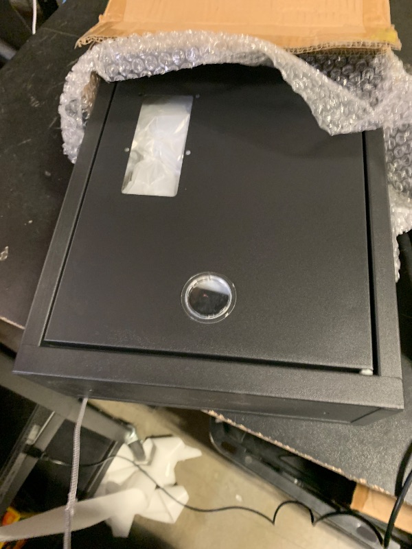 Photo 1 of WeHere Mailbox with Wi-Fi Bridge, Wall Mount Locking Postbox for House, OTP/App Remote/Fixed Code/Key Unlock, Large Capacity for Collect Letters, Key Drop Box, Black, Waterproof, 14x4x10in