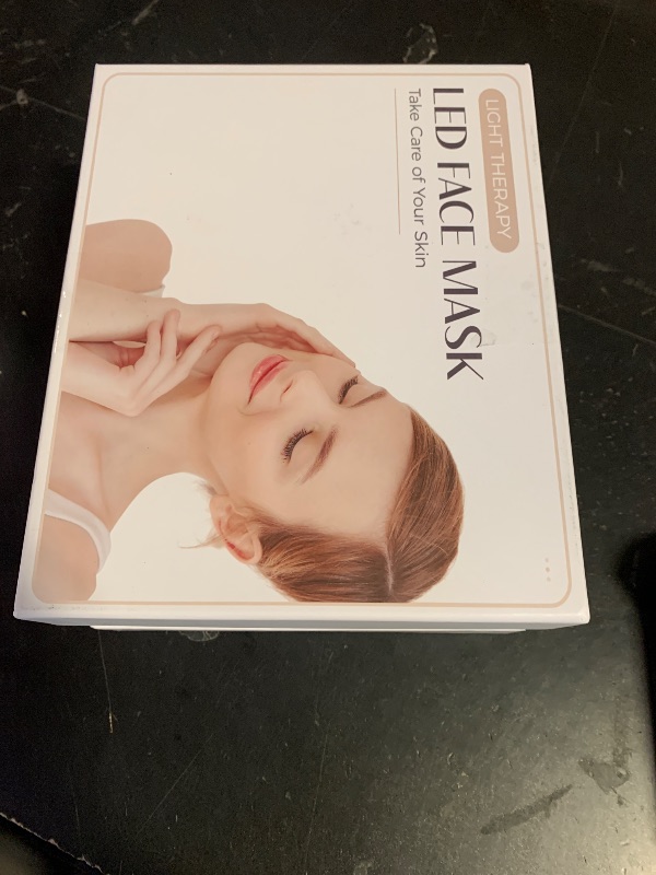 Photo 1 of SDKWDH LED Face Mask Light Therapy, Red Light Therapy Mask with 7 Colors, 850nm Infrared & Red Light Therapy for Face, Portable Anti-Aging Skin Rejuvenation Tool with Timer for Home Use