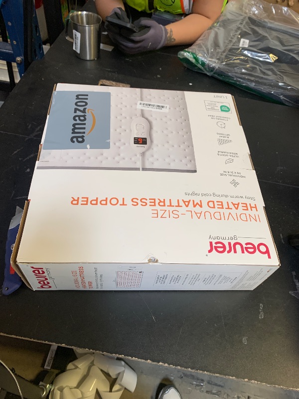 Photo 1 of Beurer UWB55 Heated Mattress Pad with 8 Temperature Settings & Ultra-Soft Fleece, 59" x 31.5", Electric Bed Warmer with Overheat Safety Features, Fast Heating, Machine Washable