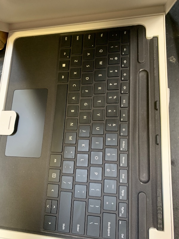Photo 1 of Microsoft Surface Pro Keyboard with Pen Storage, Compatible with Copilot+ (11th Edition), Surface 9 and 8, Alcantara Material, Black