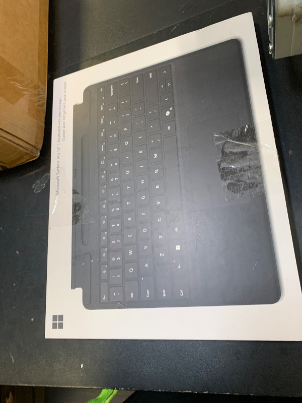 Photo 1 of Microsoft Surface Pro Keyboard with Pen Storage, Compatible with Copilot+ (11th Edition), Surface 9 and 8, Alcantara Material, Black