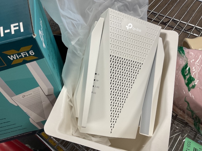 Photo 1 of TP-Link RE815X AX5400 WiFi 6 Range Extender w/Ethernet Port | 5.4 Gbps Tri-Band Wireless Repeater Amplifier | Up to 2800 Sq. Ft., 96 Devices | Internet Signal Booster | 160 MHz | APP Setup | OneMesh