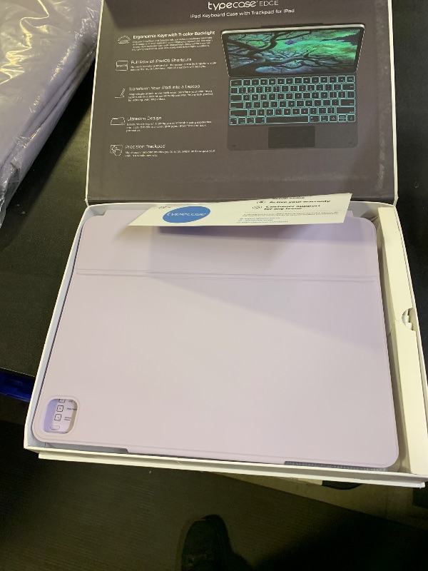 Photo 1 of typecase Keyboard Case for iPad Pro 13-inch (M5 2025 / M4 2024), Magic Keyboard with 11 Colors Backlight, Keyboard Case with Pencil Holder, Multi-Touch Trackpad, Easy-Set Magnetic Stand, Light Purple