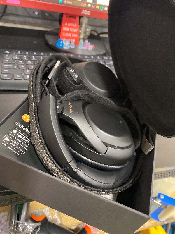 Photo 1 of Sony WH-1000XM4 Wireless Premium Noise Canceling Overhead Headphones with Mic for Phone-Call and Alexa Voice Control, Black WH1000XM4