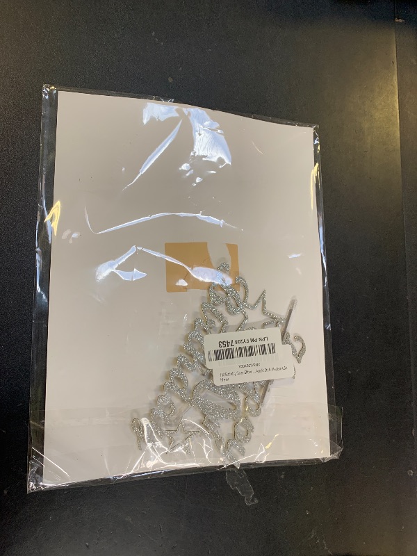 Photo 1 of 100 Birthday Silver Glitter Cake Topper, Party Decoration Ideas, Premium Quality, Sturdy Doubled Sided Glitter, Acrylic Stick. Made in USA