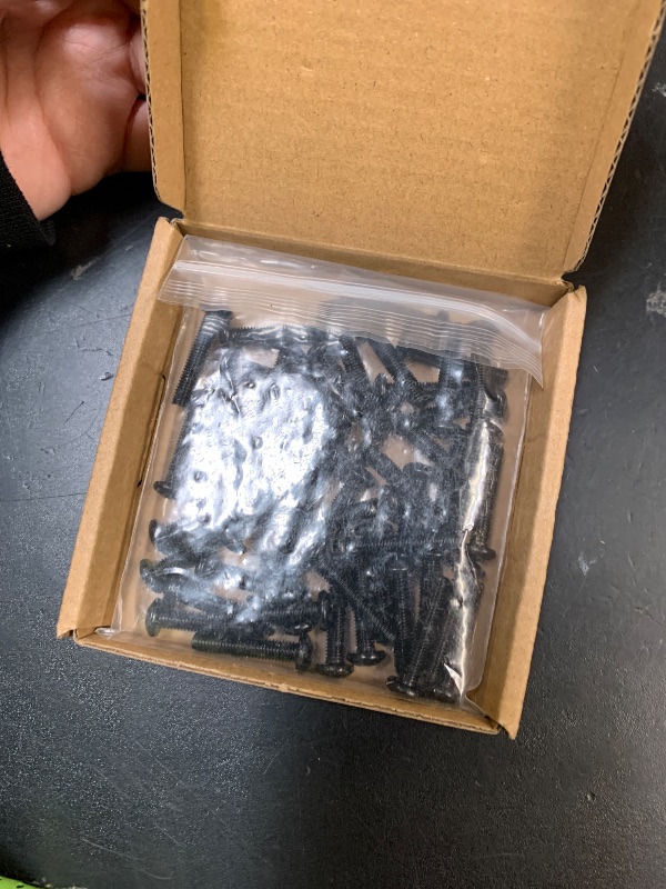 Photo 1 of #10-32 x 1 Pan Head Machine Screws Black, Phillips Drive, 304 Stainless Steel 18-8, Black Oxide Coated Finish, Corrosion Resistant Round Head Machine Screws, Full Thread, Coarse Thread, 50 PCS