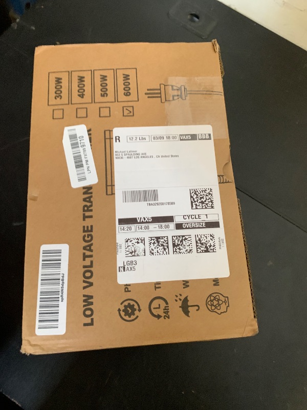 Photo 1 of LoyeeBlis 600W Low Voltage Landscape Transformer with Timer & Photocell for Landscape Lighting, 120V to 12V/15VAC, Stainless Steel, Weatherproof for Outdoor Landscape Lights,Yard Lights,Garden Lights