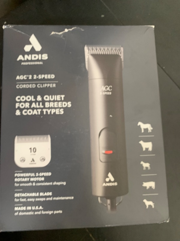 Photo 1 of Andis 24675 UltraEdge 2-Speed Detachable Blade Pet/Dog Clipper – Runs Cool & Quiet, Designed with Two-Speed Rotary Motor & Shatter-Proof Housing - for All Coats & Breeds - 120 Volts, Black