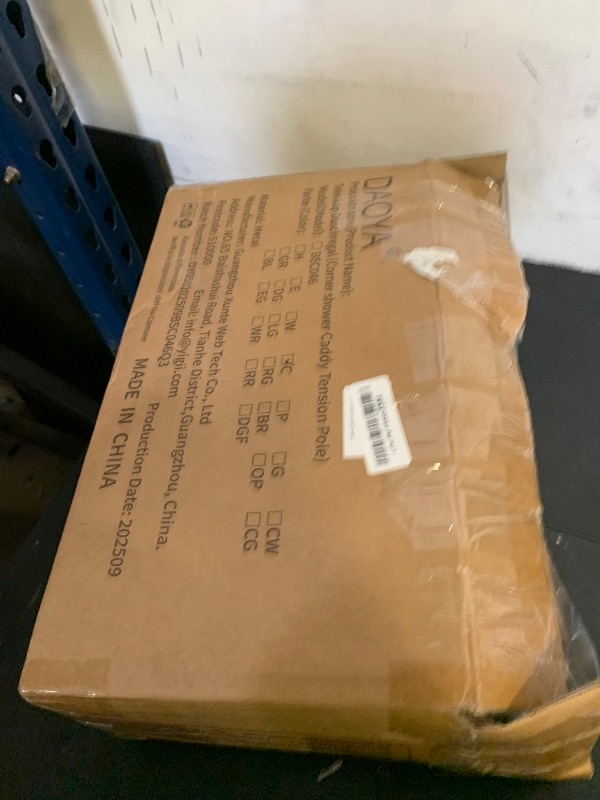 Photo 1 of **USED, INCOMPLETE** DAOYA Corner Shower Caddy Tension Pole - Chrome Tension Rod Shower Caddy Adjustable Shampoo Holder for Bathroom/Bathtub/RV, Stainless Steel, Floor to Ceiling 25-114.2 inch