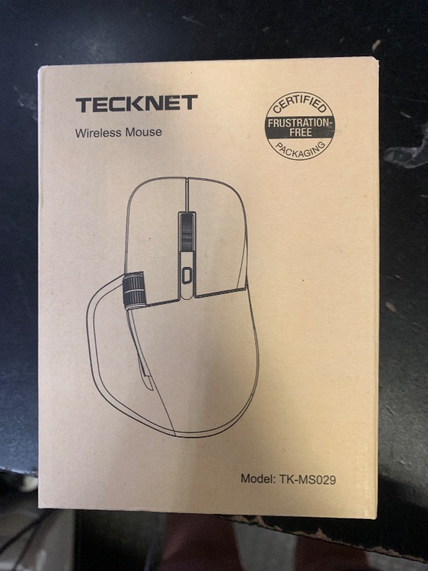 Photo 1 of TECKNET Wireless Mouse, Bluetooth Mouse (BT5.3/5.0 & 2.4G) Rechargeable Ergonomic Optical Mouse with 6 Adjustable DPI, Side Scroll, Quiet Clicks, USB A Receiver, 7 Buttons, Wide Compatibility - Black