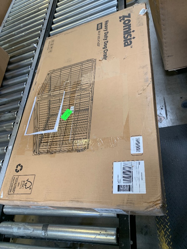 Photo 1 of ZOMISIA Collapsible Dog Crate for Medium Dogs - Foldable 36 inch Escape Proof Metal Dog Kennel with Double Door, Dog Cage with Removable Tray for Indoor Outdoor, Silver Gray