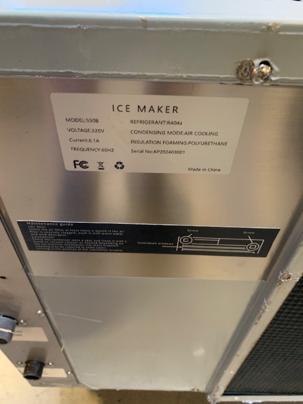 Photo 1 of Commercial Ice Maker Machine 550Lbs/24h, Industrial Ice Machine with LCD Panel, 440Lbs Storage, Ice Ready in 8-15 Min, Stainless Steel Ice Maker for Bar/Cafe/Restaurant/Business (top part only control panel) partial set