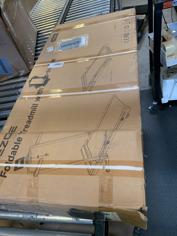 Photo 1 of Foldable Walking Pad with 0-15% Auto Incline and Handle Bar, Under Desk Treadmill with 300LBS Weight Capacity, 3.0HP Quiet Treadmills for Home with Speaker, APP & Remote Control-Black Red (packaged sealed) 