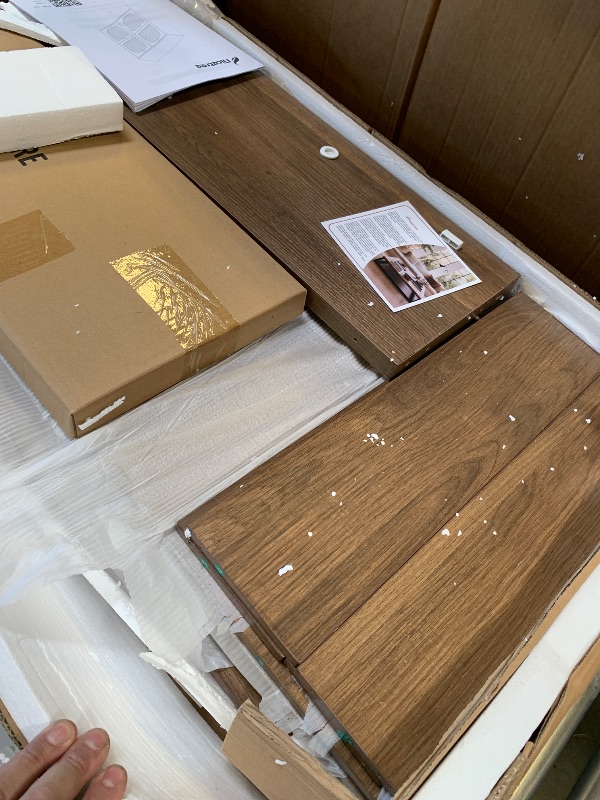 Photo 1 of Nicetree Freestanding Ultra Slim Arched Rattan Accent Shoe Storage Cabinet for Entryway - 4 Flip Drawers & 3-Tier Adjustable Shelves, Farmhouse Modern Rustic Shoe Rack for Hallway, Foyer Oak