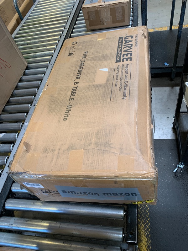 Photo 1 of GarveeHome Makeup Vanity Desk with Sliding Mirror, Vanity Dressing Table with 3 Color Adjustable Lights, Girls Vanity Set with Stool, 4 Compact Vanity Drawers, Power Outlet, White