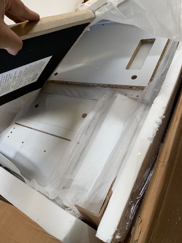 Photo 1 of GarveeHome Makeup Vanity Desk with Sliding Mirror, Vanity Dressing Table with 3 Color Adjustable Lights, Girls Vanity Set with Stool, 4 Compact Vanity Drawers, Power Outlet, White