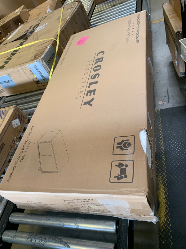 Photo 1 of Crosley Furniture Gemma Medium Record Player Cabinet Turntable Stand, Storage for up to 200 Vinyl Records, White Oak