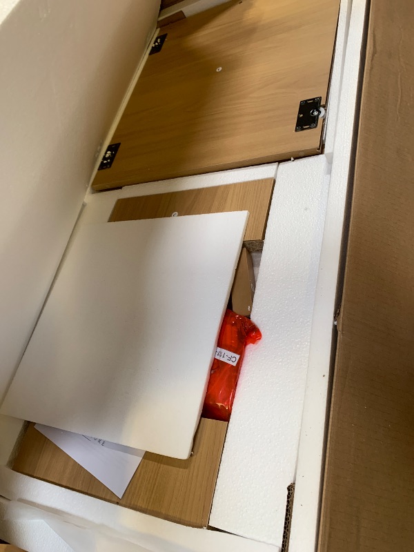 Photo 1 of Crosley Furniture Gemma Medium Record Player Cabinet Turntable Stand, Storage for up to 200 Vinyl Records, White Oak