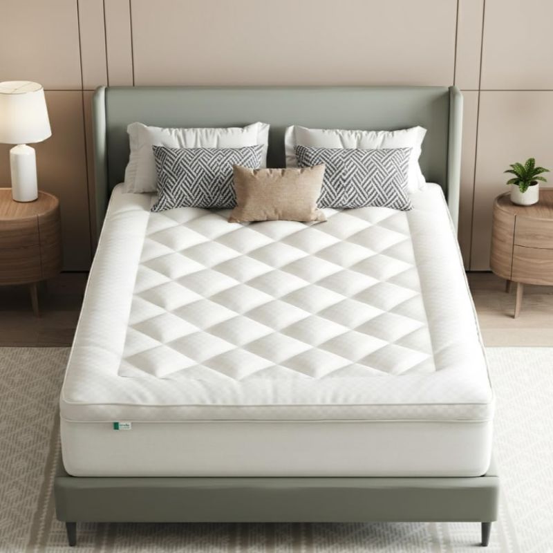 Photo 1 of Novilla Queen Mattress Topper, Extra Thick Pillow Top Mattress Pad, Down Alternative Fill Breathable Cotton Cover, 8-21" Deep Pocket Soft Bed Topper for Back Pain Relief, Oatmeal
