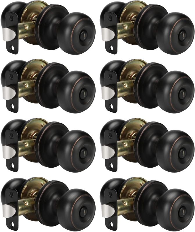 Photo 1 of Goldenwarm Oil-Rubbed Bronze Interior Door Knobs, Interior Door Knobs Bedroom, Bronze Door Knob Privacy, Oil-Rubbed Bronze Finish Door Knob Interior, DoorKnobs Bulk(8 Pack, Oil-Rubbed Bronze)
