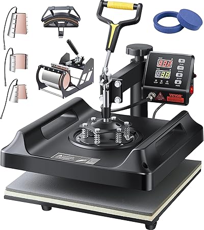 Photo 1 of VEVOR 8 in 1 Heat Press Machine 15x15 Inch, 360° Swing Away Tshirt Press, Digital Professional Sublimation Heat Transfer for T Shirts Hat Cap Mug Plate
