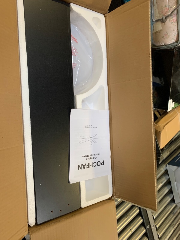 Photo 1 of POCHFAN 52 inch Black Ceiling Fans with Lights and Remote Control, Noiseless Modern Ceiling Fan for Bedroom, Living Room, Dining Room, Dimmable 3CCT 6-Speed ETL Listed