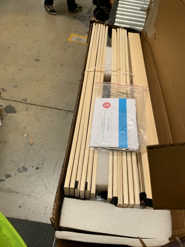 Photo 1 of VIPSHOW 2 Inch Wood Slat King Box Spring with Round Corners - 3000 lbs Capacity, Low Profile Bed Slat Replacement Bunkie Board with Metal Frame, Noise-Free, Easy Assemble, Black