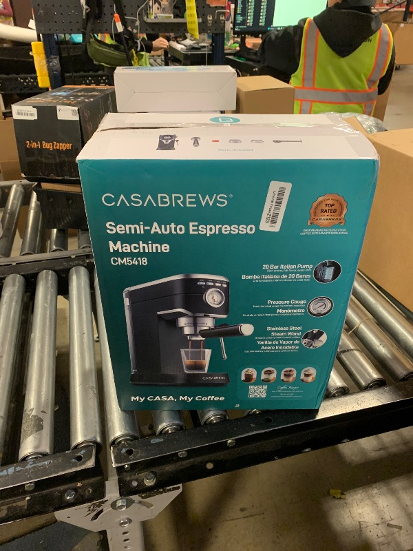 Photo 1 of CASABREWS CM5418 Espresso Machine 20 Bar, Stainless Steel Espresso Maker with Milk Frother, Compact Cappuccino Machine for Home, Small Espresso Coffee Machine for Latte, Black