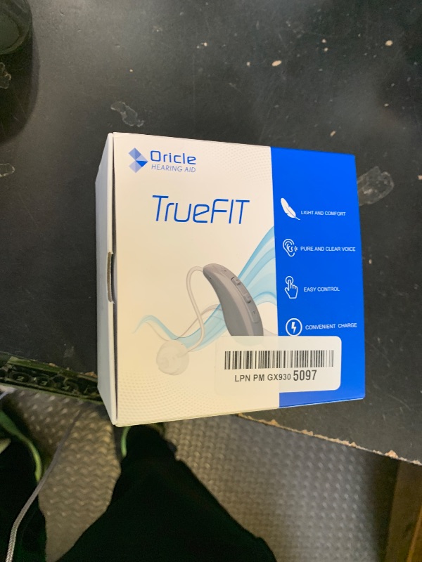 Photo 1 of Oricle TrueFit Rechargeable Behind-The-Ear Hearing Aids for Seniors with Noise Cancelling & LED Power Display - OTC BTE Hearing Aid with 16-Channel Intelligent Noise Reduction Technology