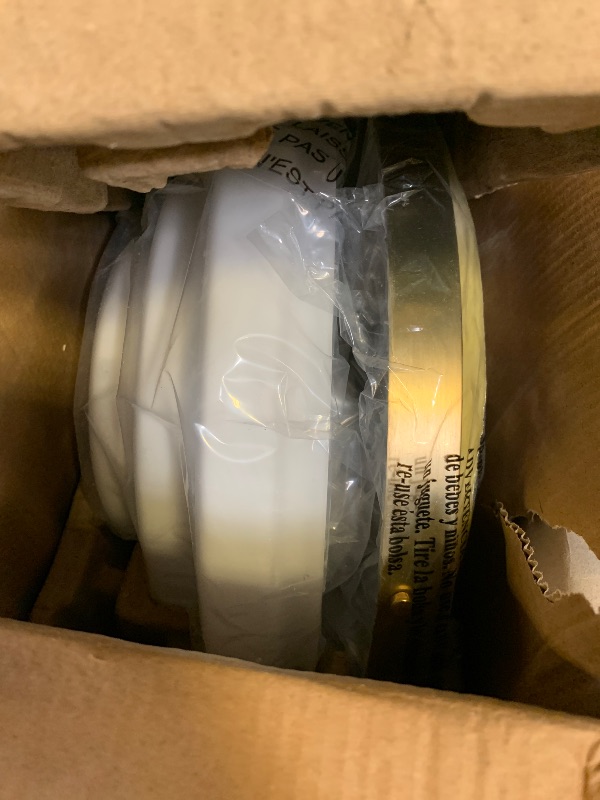 Photo 1 of Globe Electric 66000081 2-Light Flush Mount Ceiling Light, Matte Brass Finish, Tiered White Milk Glass Shade, E12 Base, Dimmable