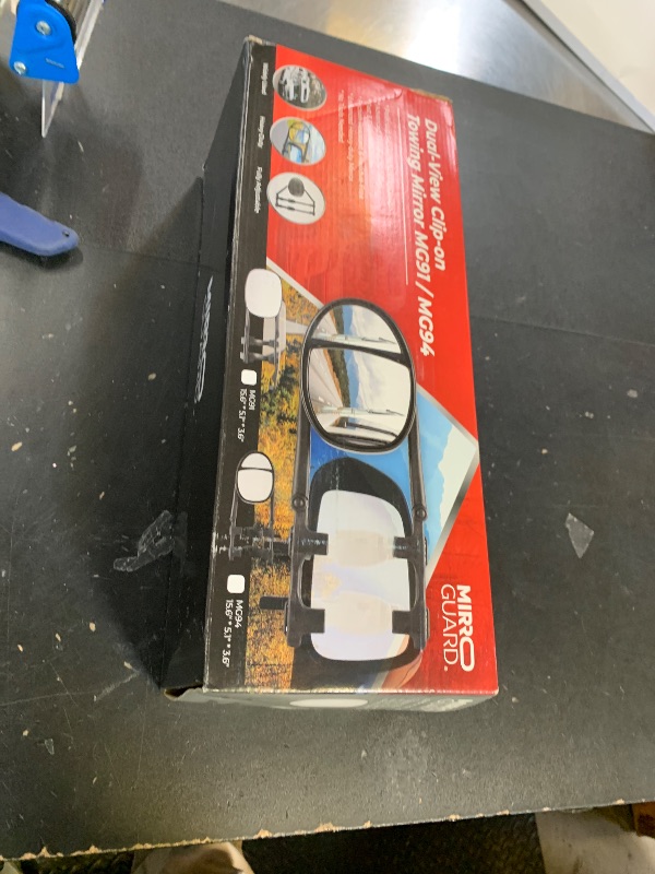 Photo 1 of MirroGuard Extended Towing Mirrors, Universal Clip-On Side Mirror Extensions for Pickups, RVs, and Trailers, Tow Mirrors with Extenders (Model MG91)