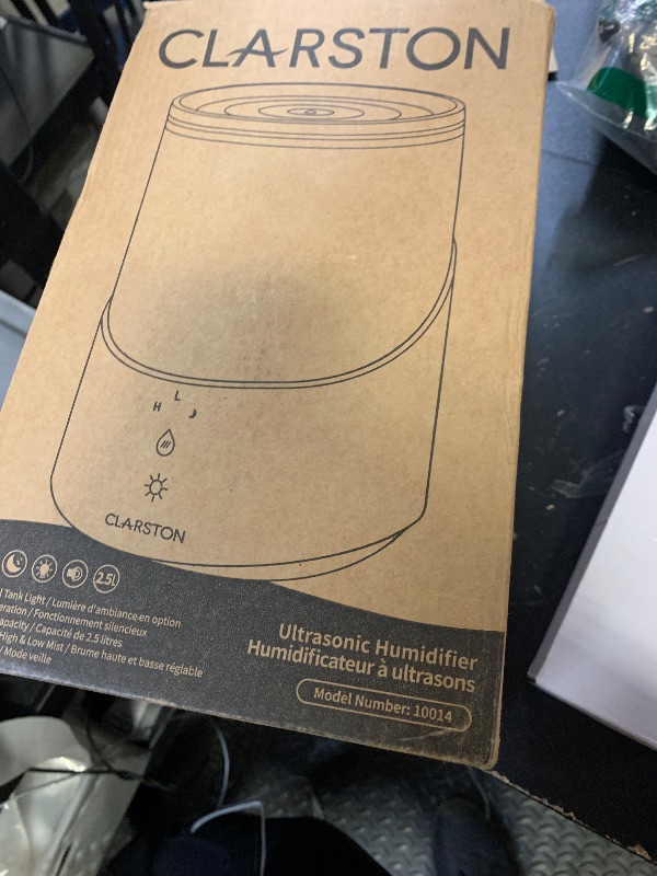 Photo 1 of Clarston Humidifiers for Bedroom, 2.5L Cool Mist Humidifier with Essential Oils Diffuser and Nightlight, Top Fill Humidifiers for Home Large Room, Timer, Auto Shut-off, 25H Runtime