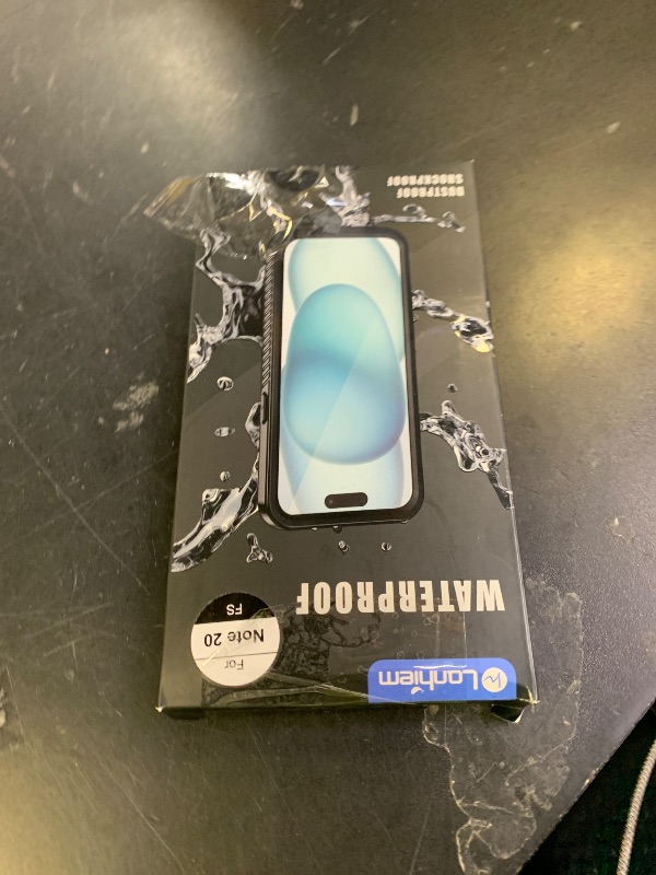 Photo 1 of Lanhiem Galaxy Note 20 Case, Built-in Screen Protector with Fingerprint Film Waterproof Dustproof Case, Full Body Heavy Duty Protective Cover for Samsung Galaxy Note 20 6.7 inch (Black/Clear)