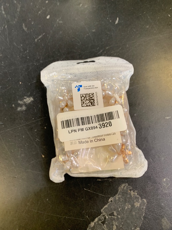 Photo 1 of 10 Pcs Small Mini Pearl Claw Clips with Flower Design, Sweet Artificial Bangs Clips Decorative Hair Accessories for Women Girls