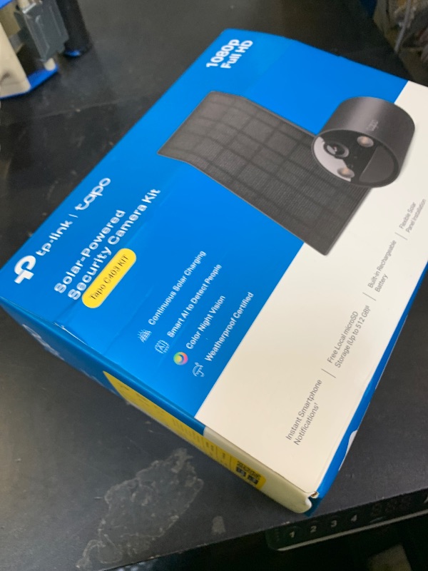Photo 1 of **INCOMPLETE** Tapo SolarCam 1080p Outdoor Wireless Security Camera - Battery Power with Solar, Person Detection, Subscription-Free Local Storage or Optional Cloud, Works with Alexa & Google Assistant, C403 KIT